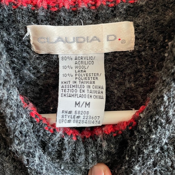 Claudia D vintage sweater. Size M Acrylic Wool. - Picture 2 of 6